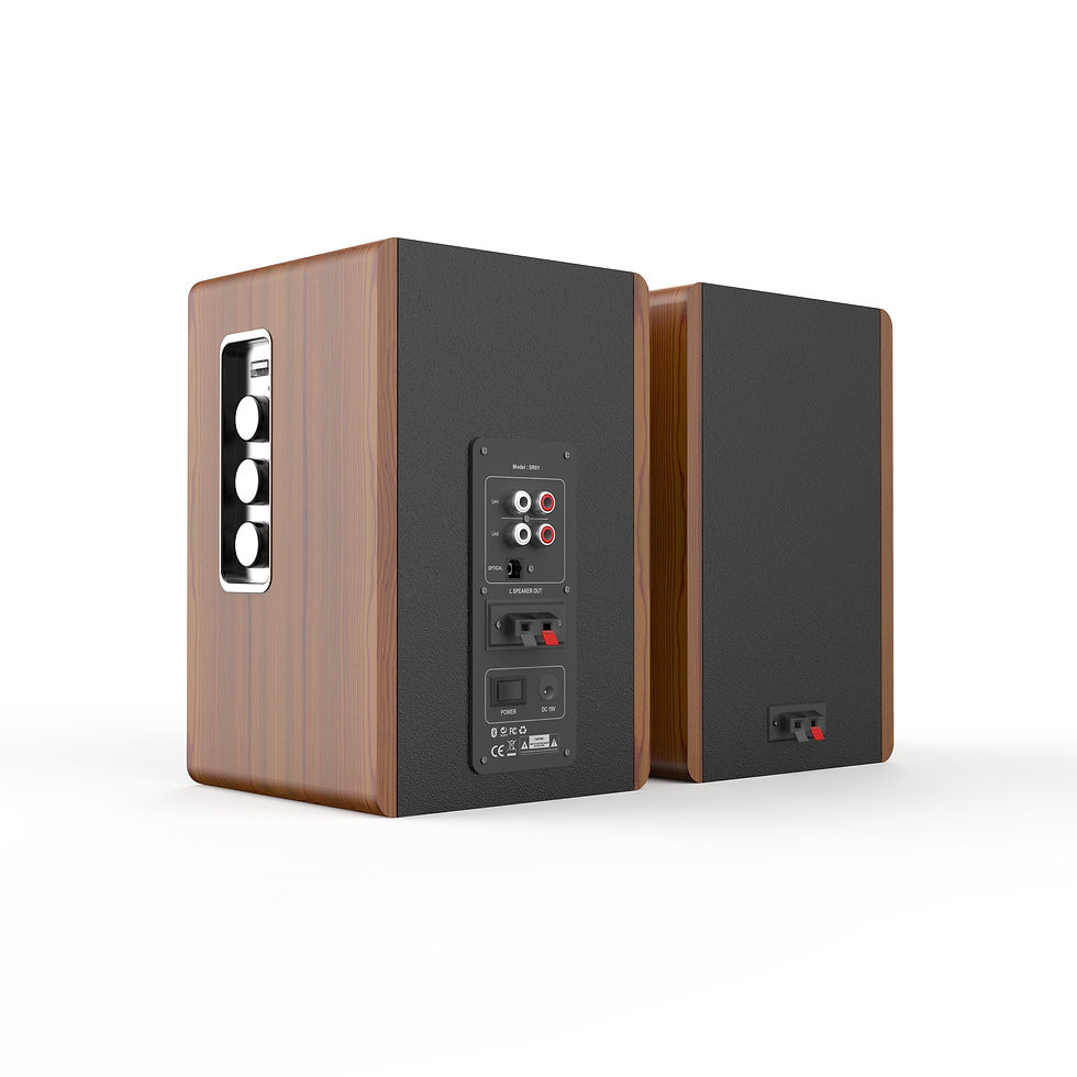 Thumbnail: New Design 3-Way HIFI Super Bass Bookshelf Speaker System with 60W Tube Amplifie