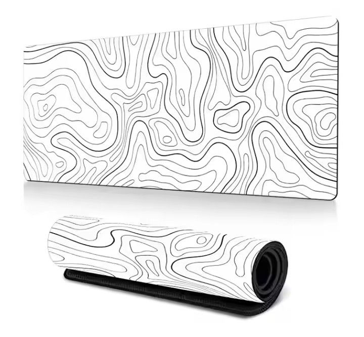 Large Size 30*80cm Black White Landforms Line Dark Geographic Outline Mouse Pad