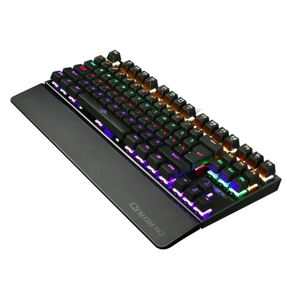 Thumbnail: Gaming Keyboard Mechanical 26 Keys USB Wired Anti Ghosting RGB LED Backlit Ergon