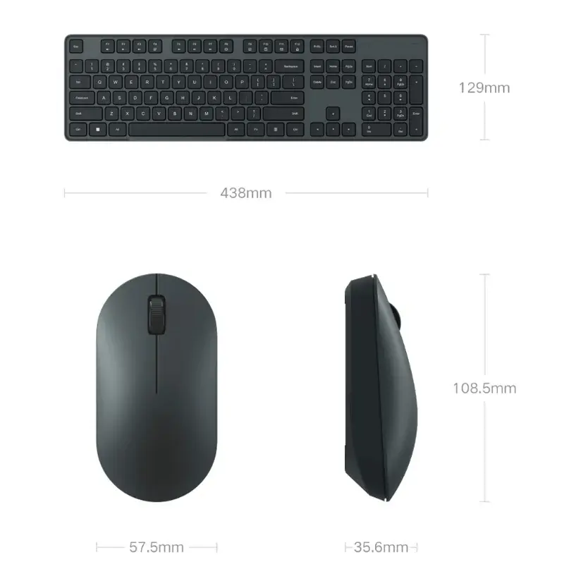 Thumbnail: Original Xiaomi Wireless Keyboard & Mouse Set 2 104 keys Keyboard 2.4 GHz USB Re