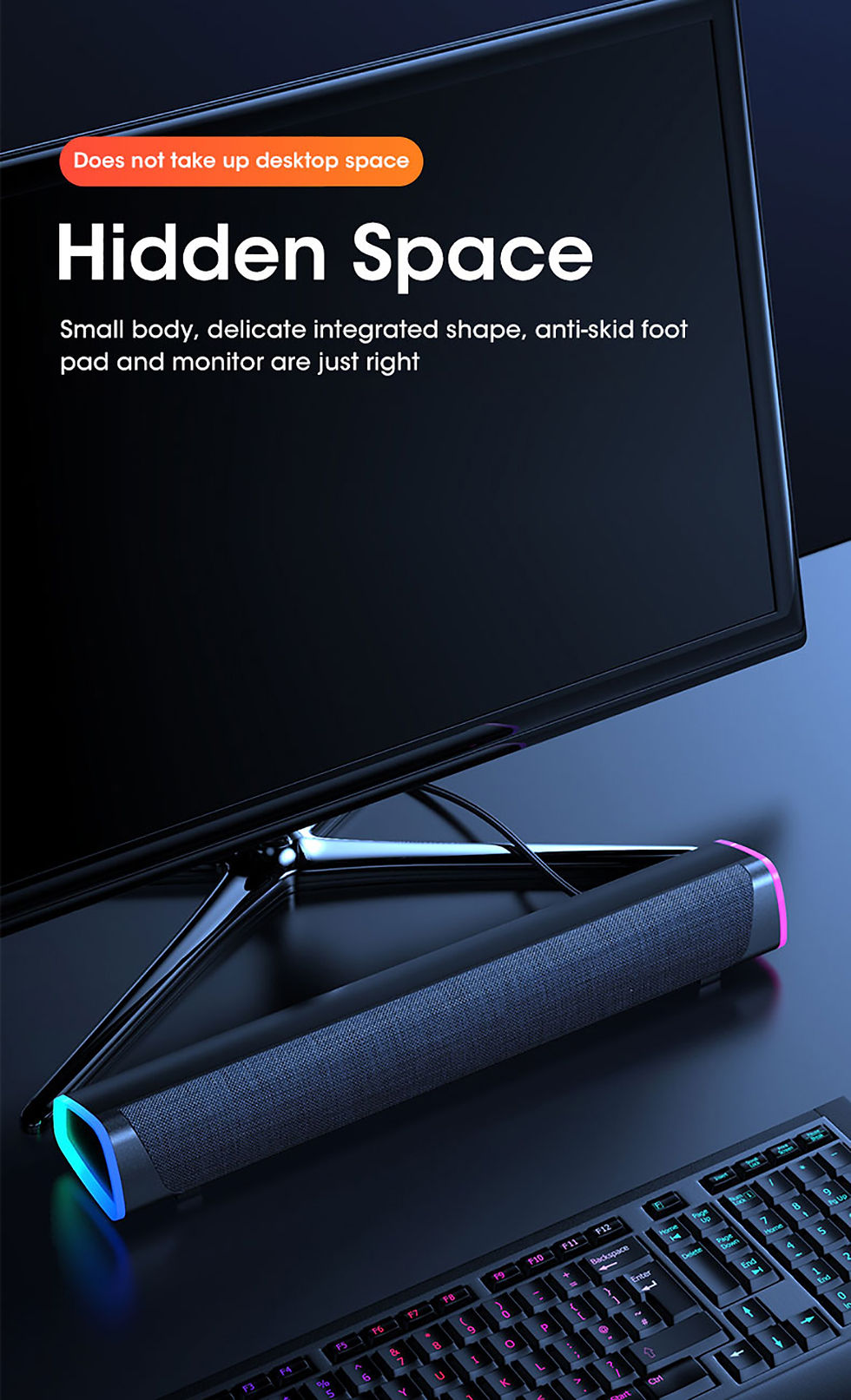 Thumbnail: 4D Speaker Bar Stereo Sound Subwoofer Bluetooth Speaker for Macbook Laptop Noteb