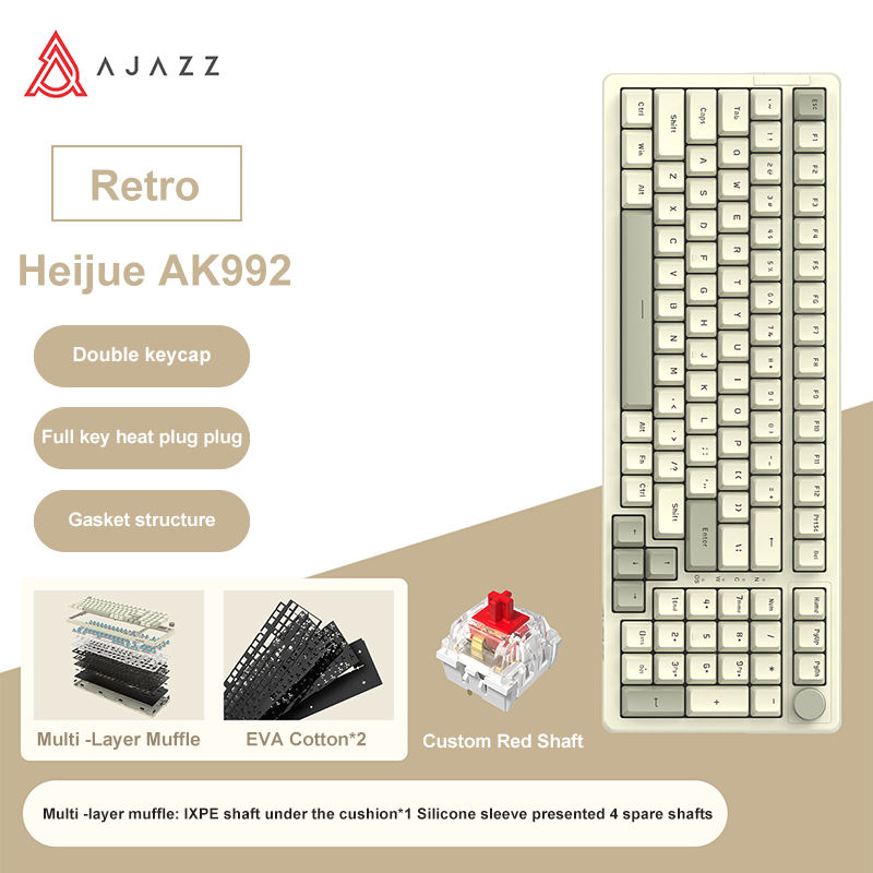 Thumbnail: Ajazz AK992 Wired Mechanical Keyboard 98-Key Full Layout  Hot-Swap USB Gaming ke