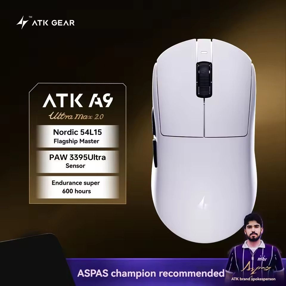 Thumbnail: ATK A9 Air Ultimate Wireless Gaming Mouse Tri-Model Dual 8KHz PAW3950UItra 42000