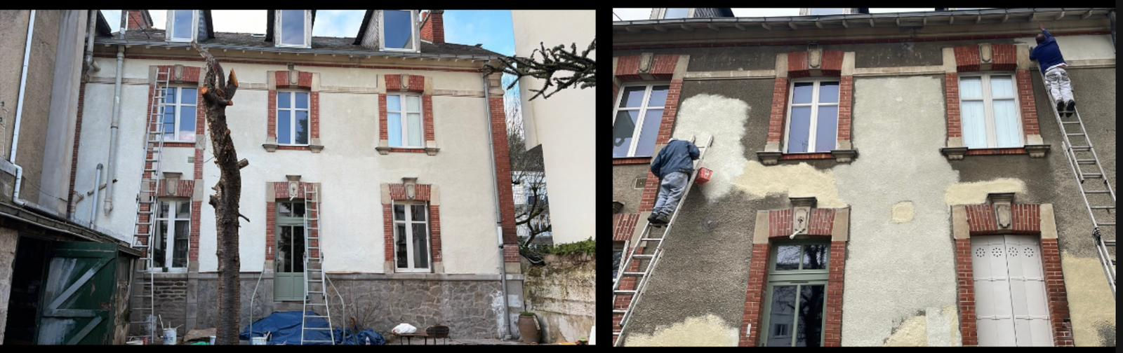 Travaux de peinture extérieure sur façade réalisés