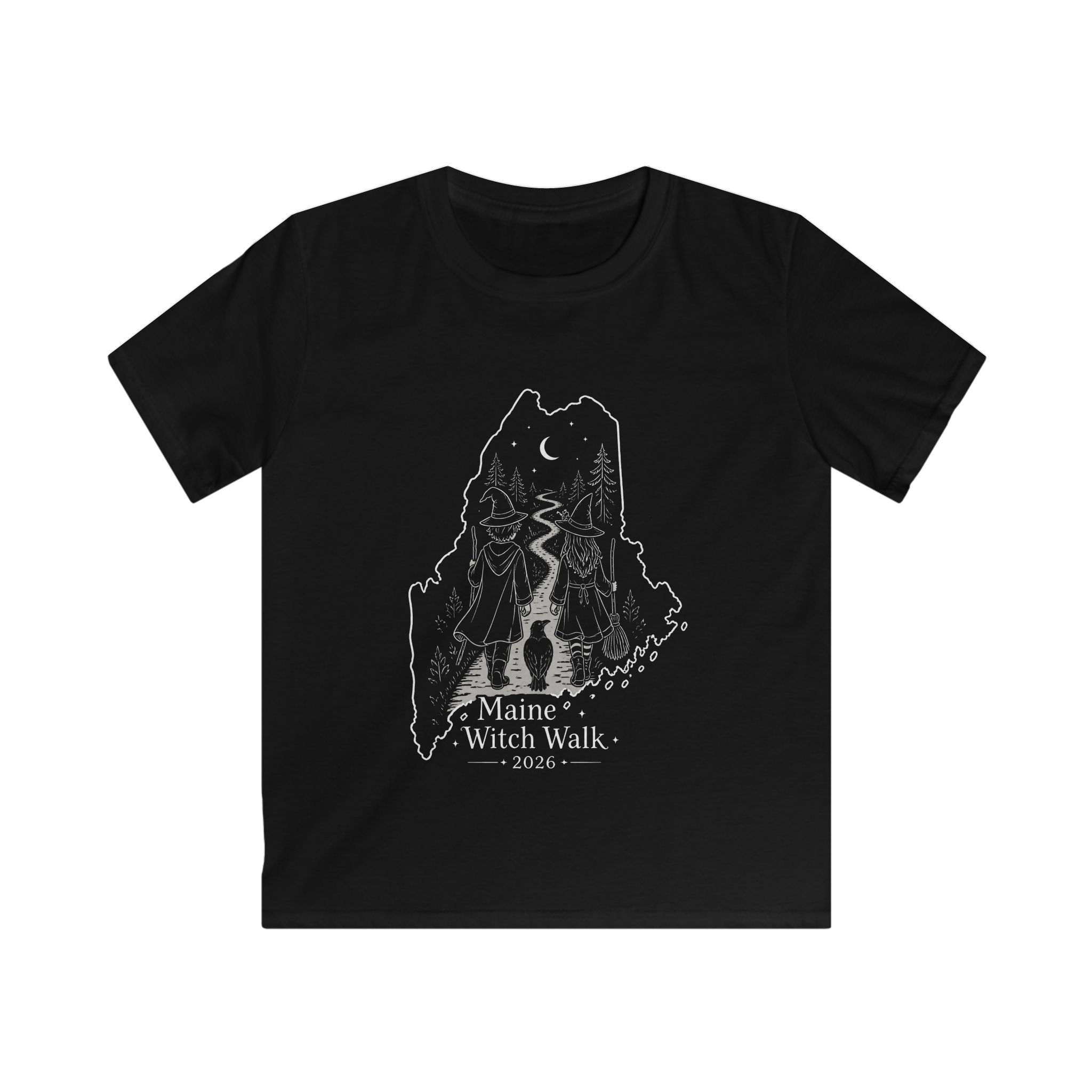 Kids Tee — "Maine Witch Walk 2026" Forest Moon Graphic