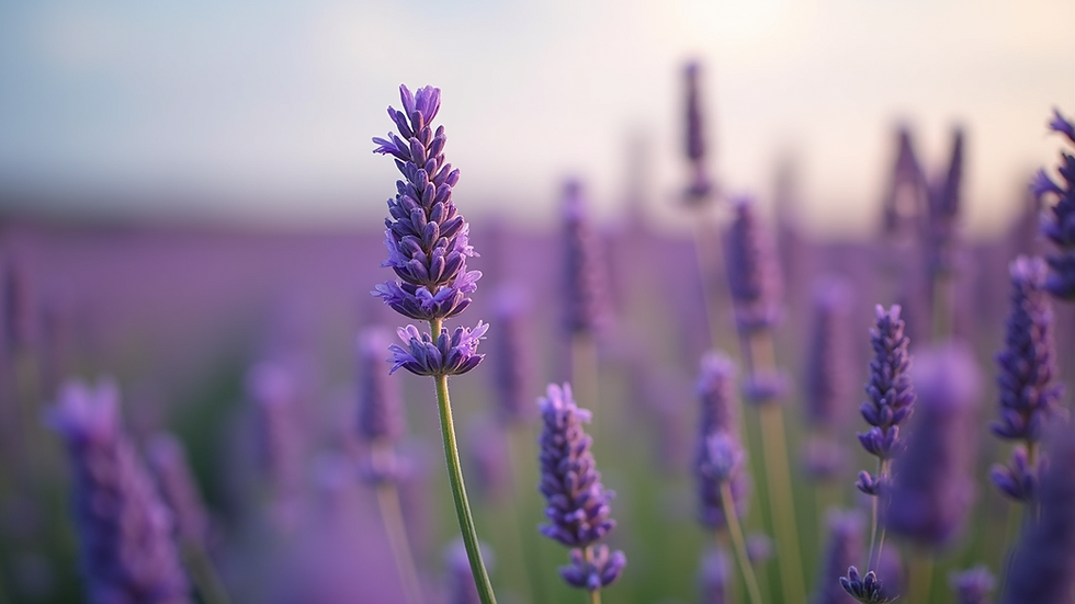 Close-up view of lavender flowers in a field