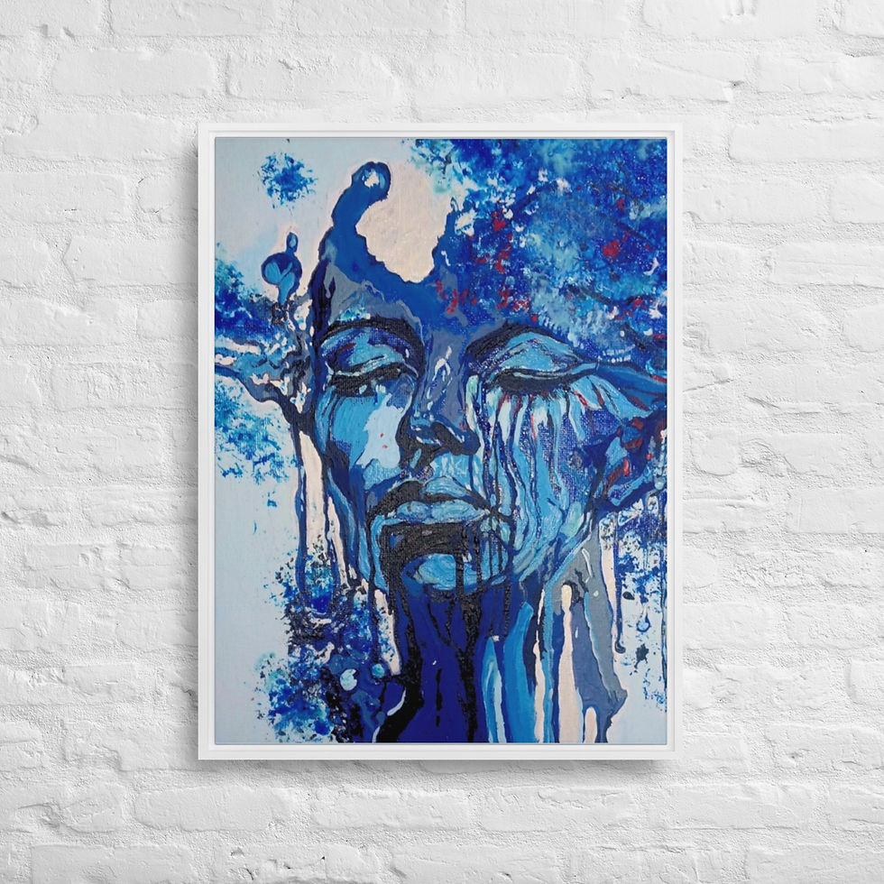 Thumbnail: Blue - Framed canvas
