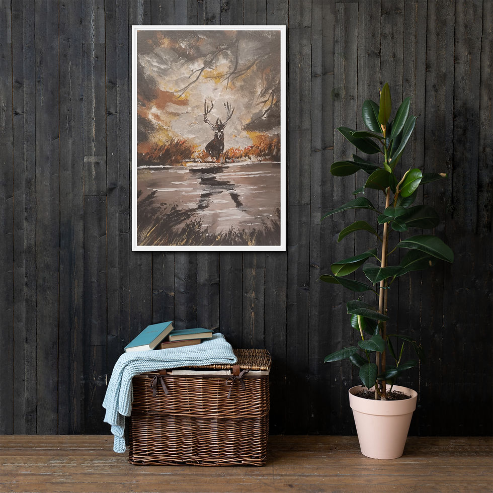 Thumbnail: Red Stag - Framed canvas