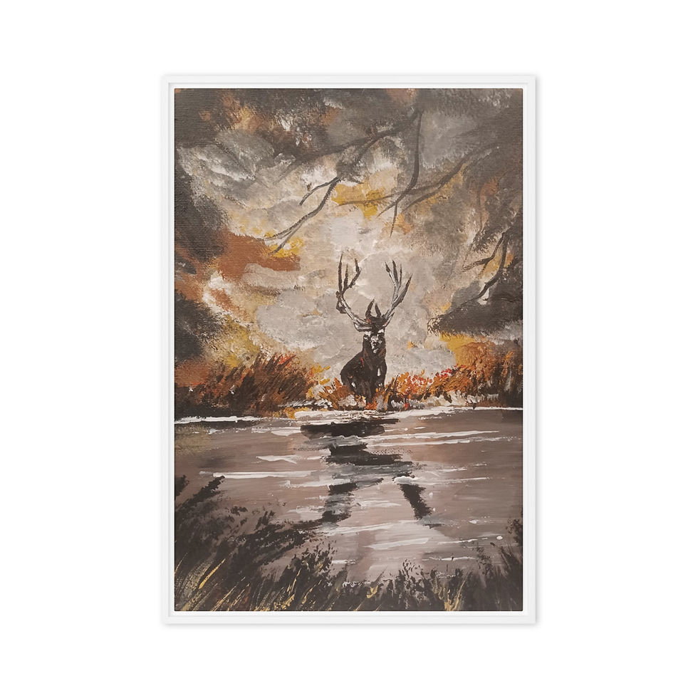 Thumbnail: Red Stag - Framed canvas