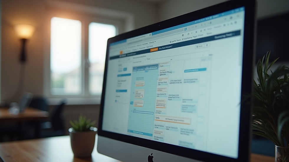 Close-up shot of a computer screen displaying an online scheduling software interface