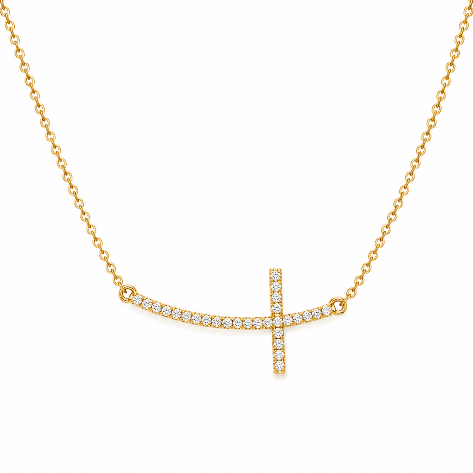 Shiny Side Cross Necklace