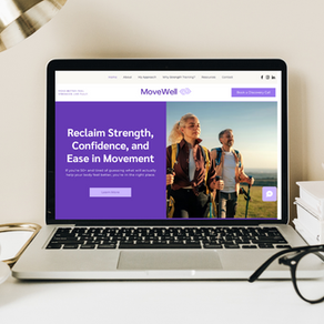 Website for Move Well Health designed in Wix, featuring a clean, user-friendly layout with wellness-focused branding and accessible navigation.
