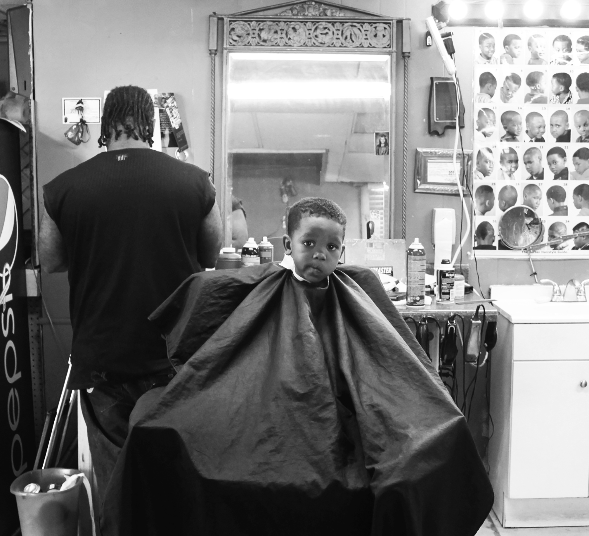Boy in a barbershop