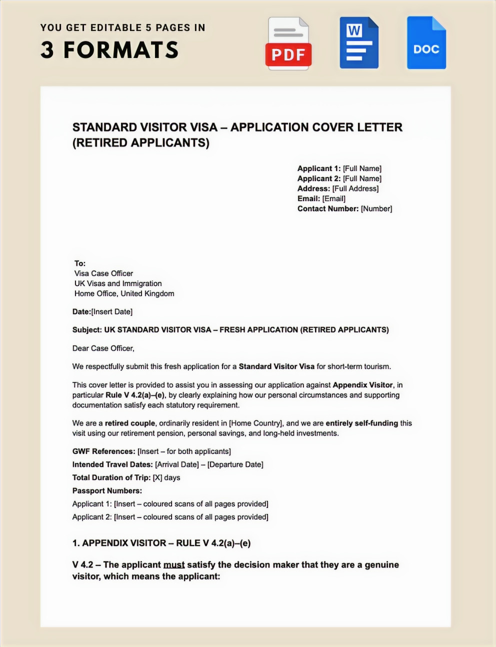 Ukvi Letter Example Retired Parents UK Visitor Visa – Cover Letter Template - UK Lawyer ...