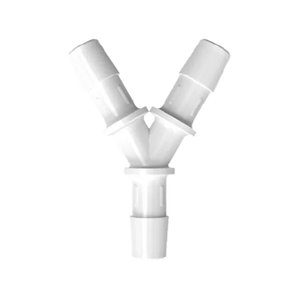 Y A 2 VOIES SYMETRIQUE 3x BARB POUR TUBE ØI 9.5mm - PA BLANC