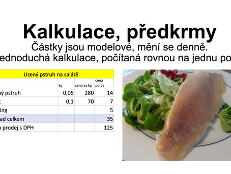 34. Předkrmy - tvorba ceny