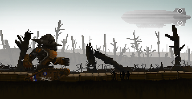Hotte Pixel Art Blimp Zeppelin Robot World War Armor Game