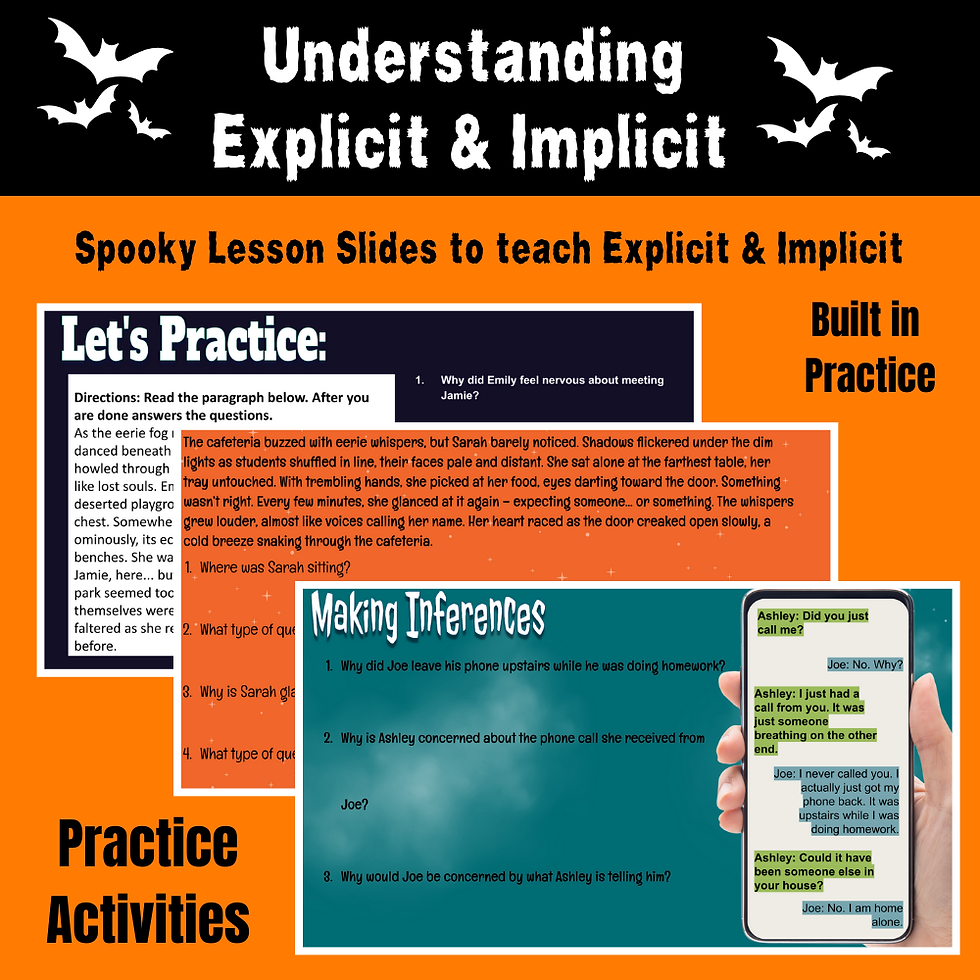 Thumbnail: Halloween Implicit & Explicit Lesson & Activity