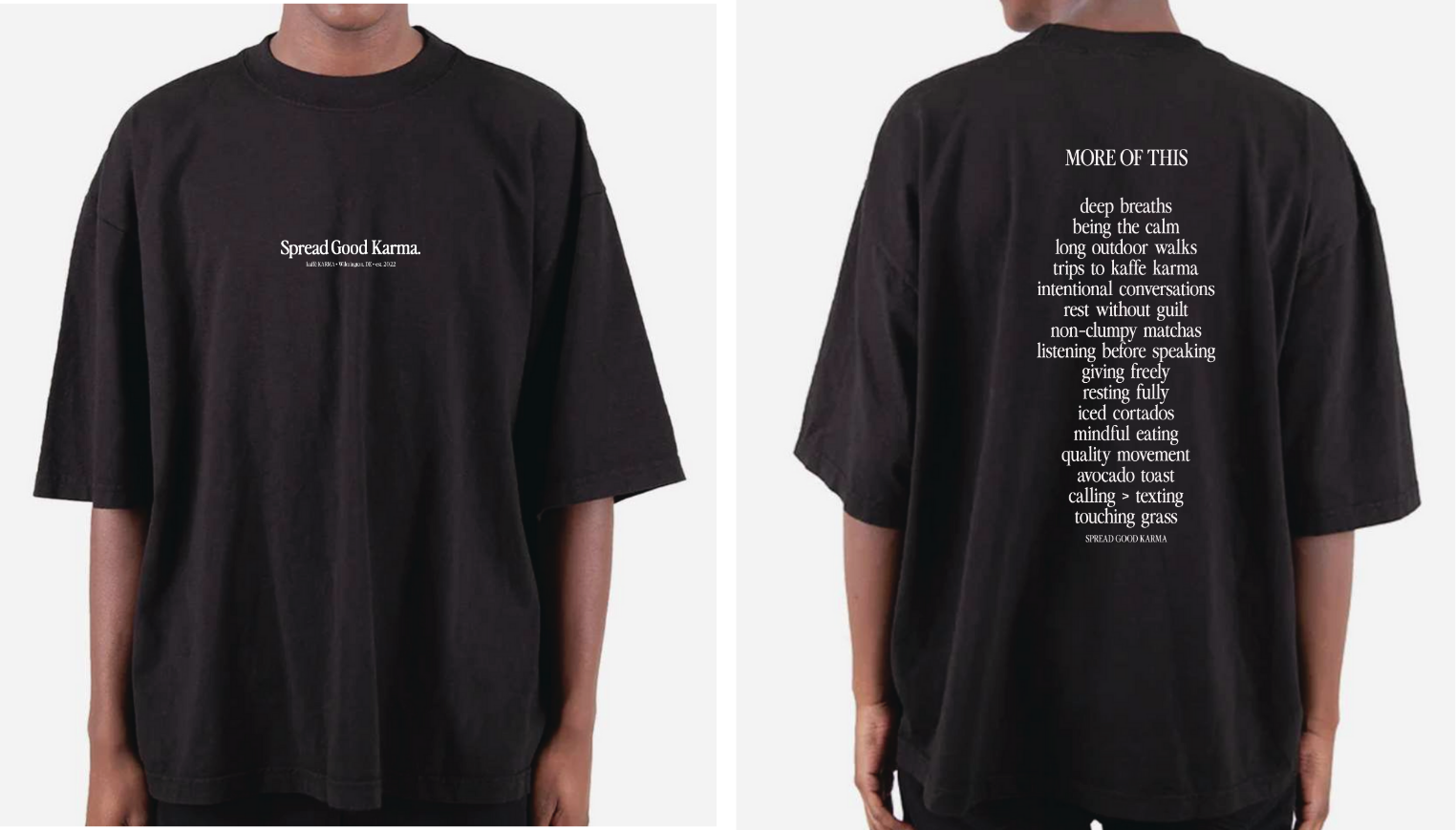 'MORE OF THIS' // drop shoulder unisex tee printed // black