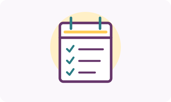 A calendar with completed goals: ongoing planning and support.