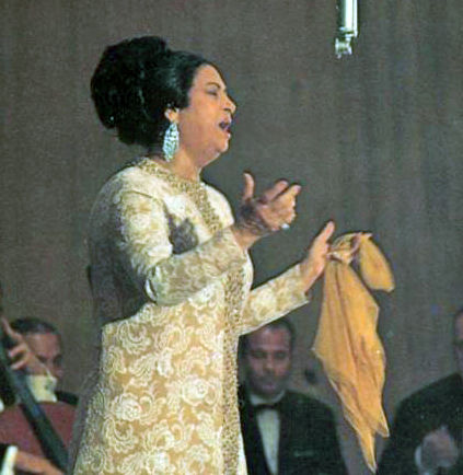 Umm Kulthum, circa 1968. Public Domain.