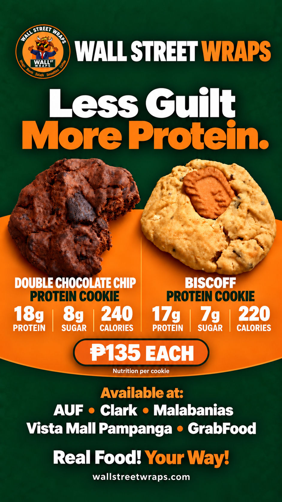 Low Guilt Desserts in Pampanga: Protein Cookies at Wall Street Wraps