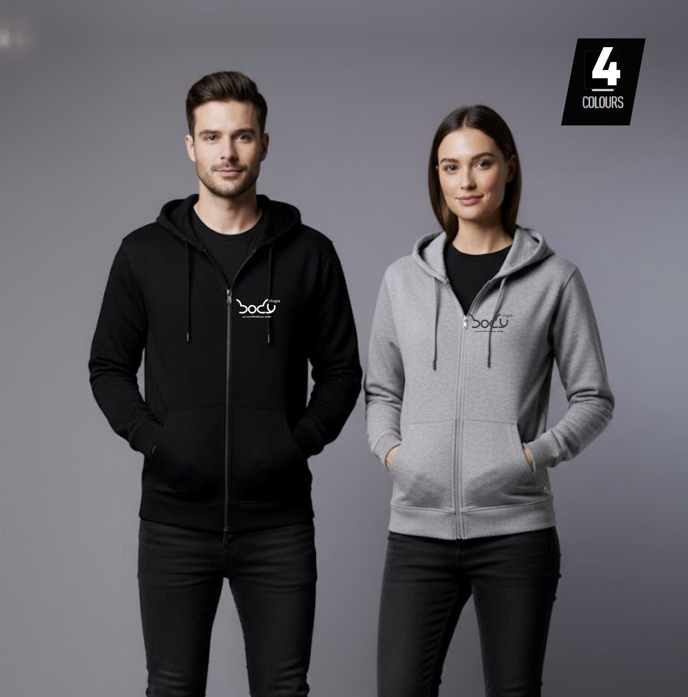 Hoddie mit Zip Unisex "Bodyshape"