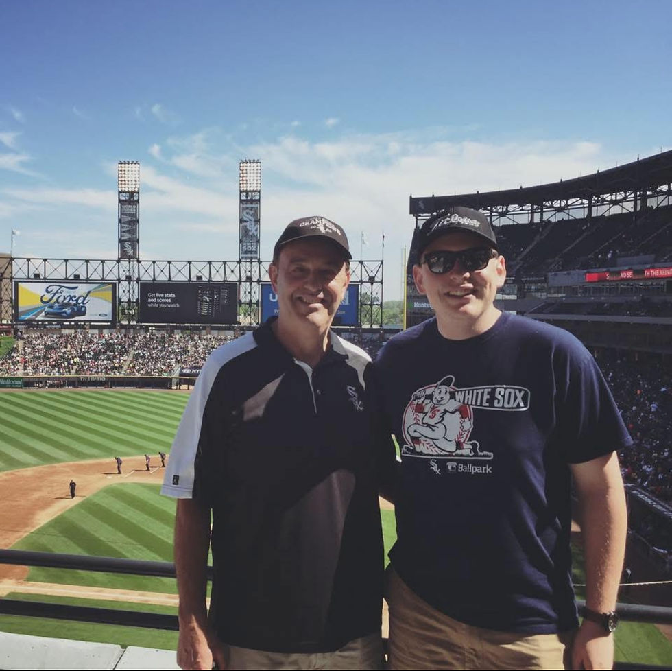 My father and I not at Fenway Park. Go WHITE Sox