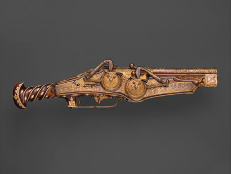 A double wheellock pistol from mid 16 century Germany