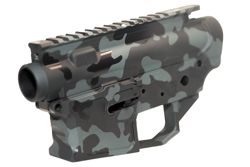 Urban Camo with a combination of Graphite Black, Glossy Black, and a mixture of Charcoal Green and S
