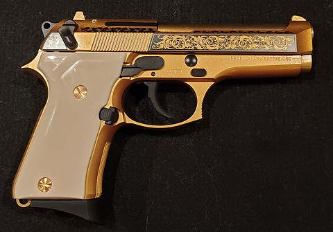 baretta engraved gold and black