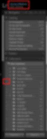 Collections menu in lightroom