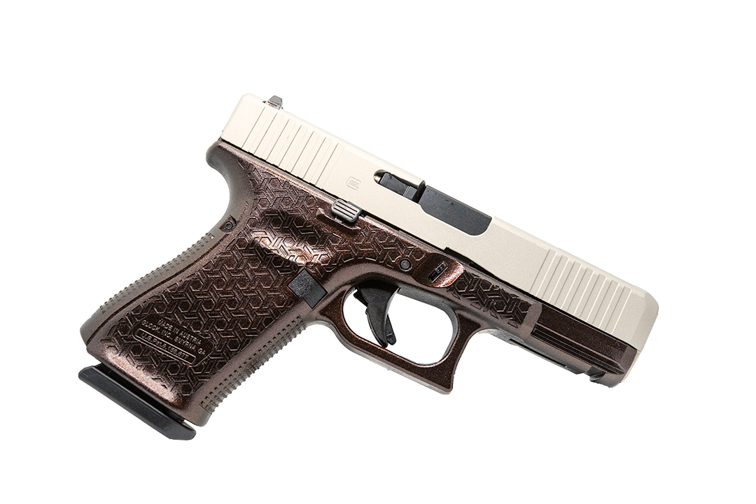 Glock 19 Gen 5 Laser Stippled and Shimmering Cerakote