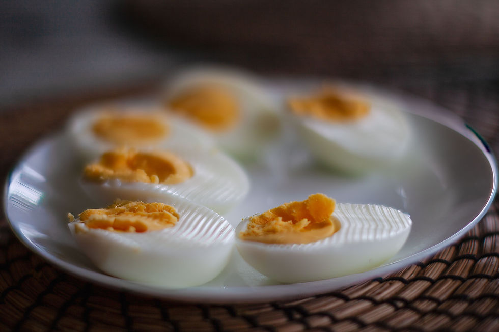 Hard boiled eggs on a plate
