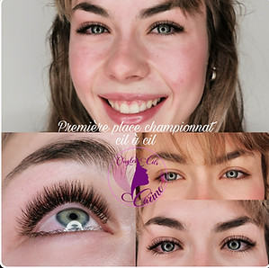 Première place championnat national de pose de cils, catégorie expert