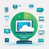 _Design a sleek and futuristic image showcasing a digital media library interface with org