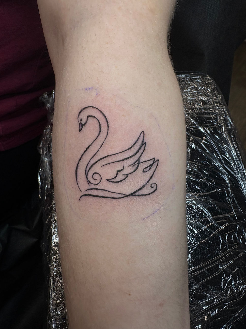 Swan tattoo from Megan May's portfolio