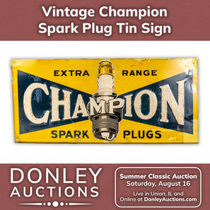 Vintage Champion Spark Plug Tin Sign