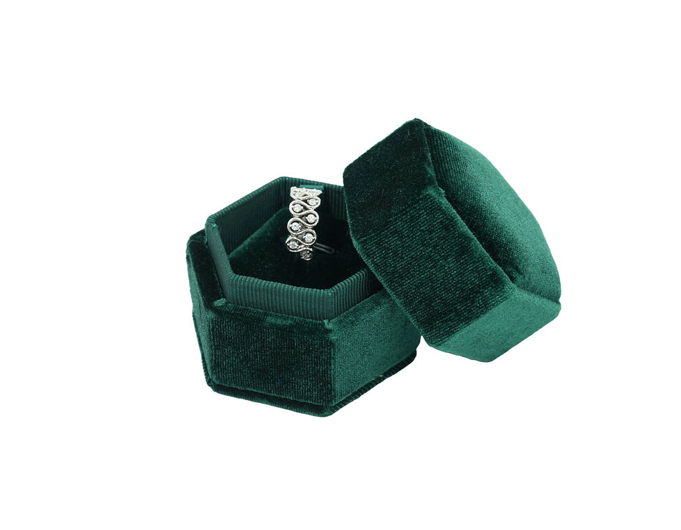 Thumbnail: Velvet Jewelry boxes , Ring Box, Green