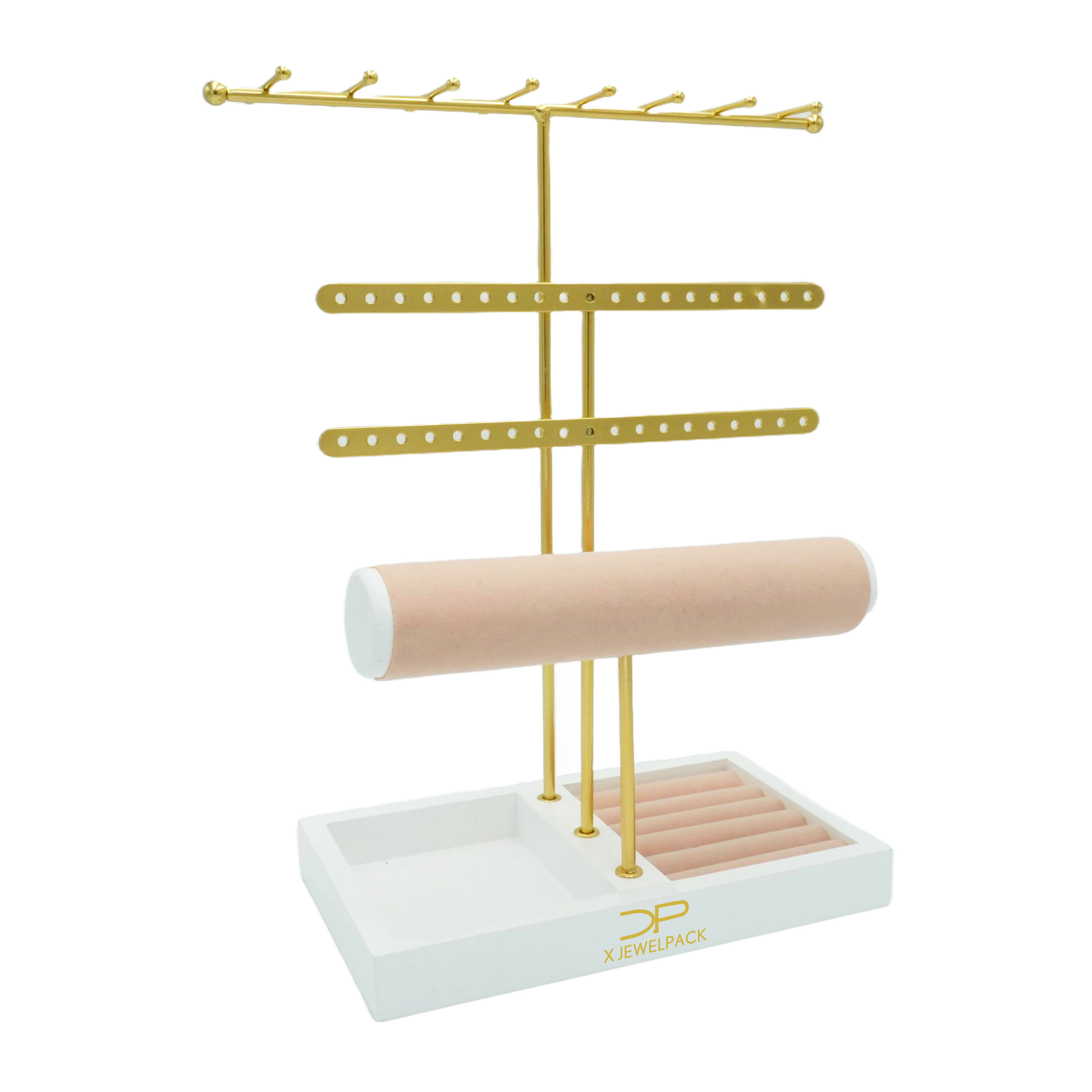 Multi-functional Jewelry Display, Golden/White