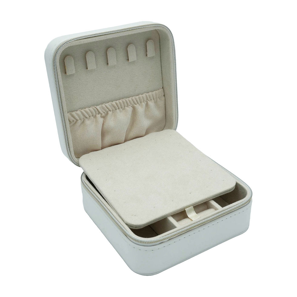 Thumbnail: White Elegant Jewelry Storage Box with Mirror