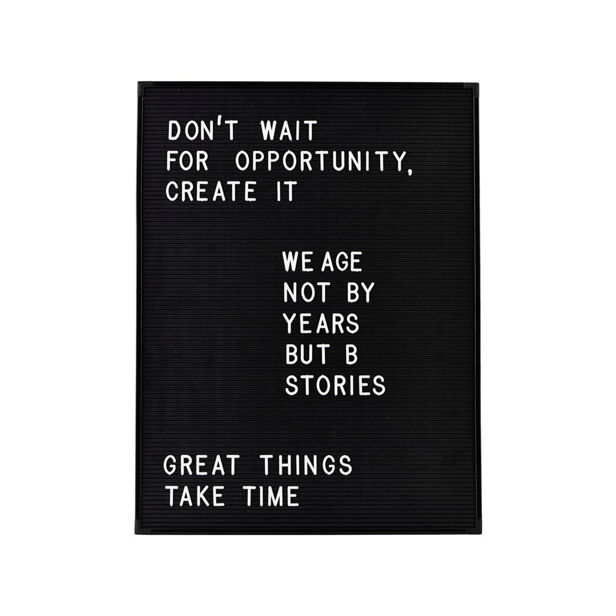 Tableau à lettre, Noir