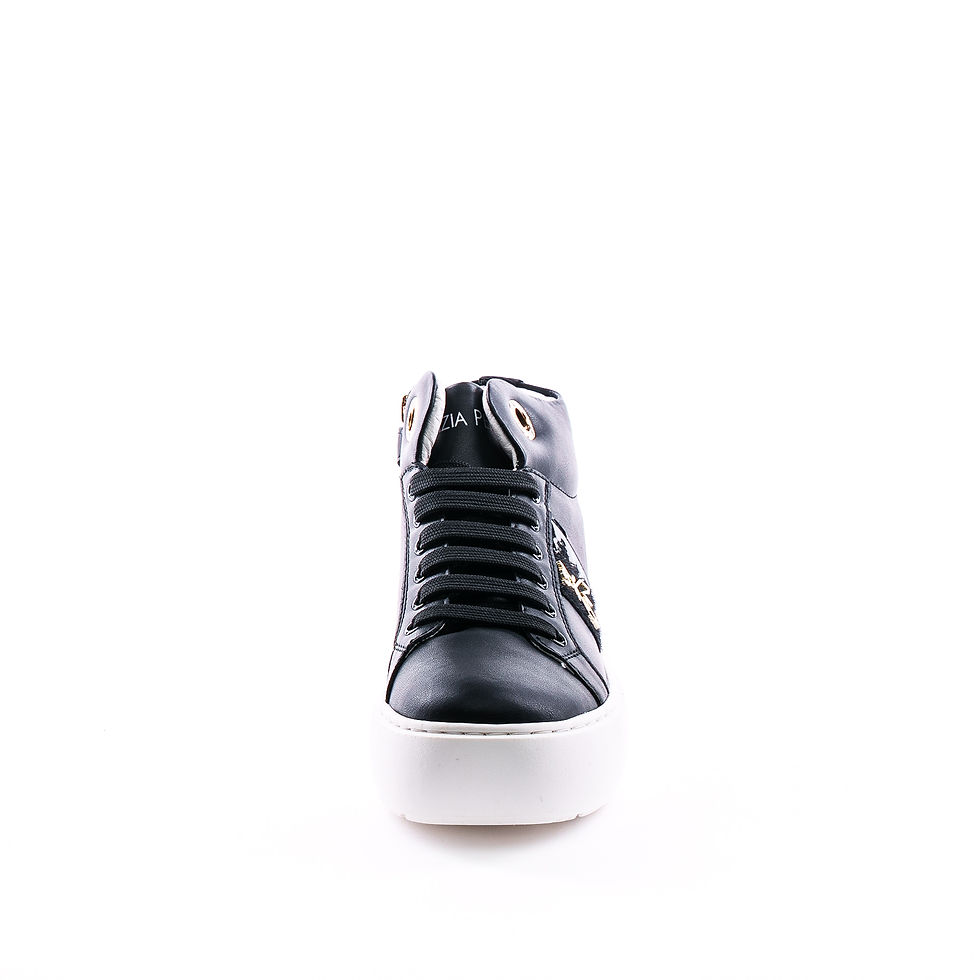 Miniatura: SNEAKER IN PELLE NERO CON LACCI E ZIP LATERALE PATRIZIA PEPE