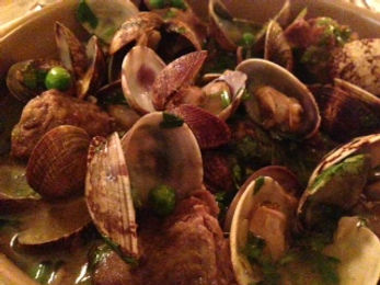 Carpet Clams, Pork Cheek, Peas, Fino - Restaurant review of the South West restaurant, The Seahorse
