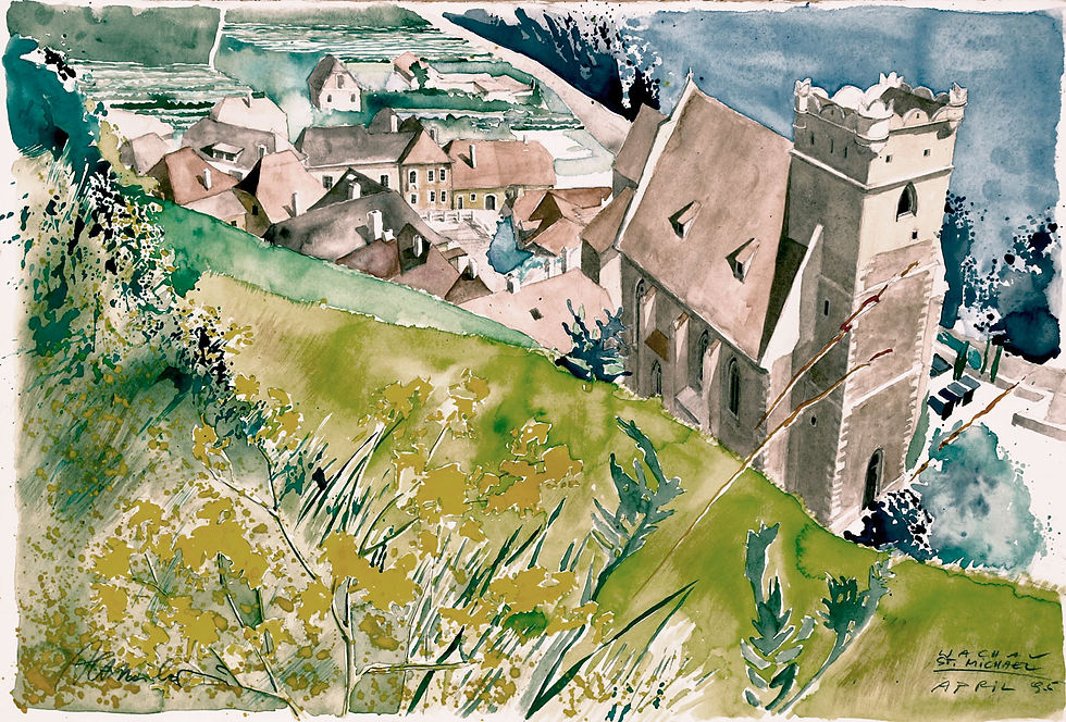 1995-Wachau-St.Michael-38x57-AquarellArches-Papier