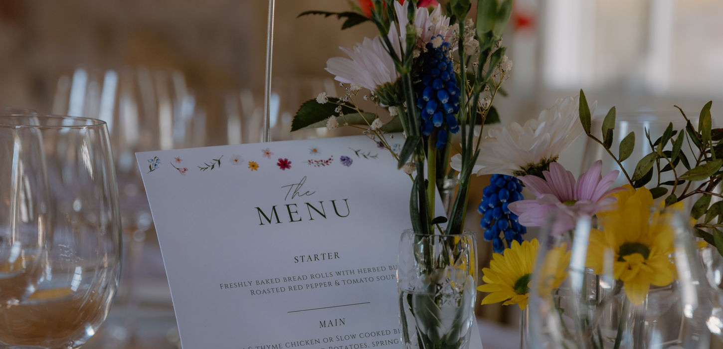 wedding menu and table name