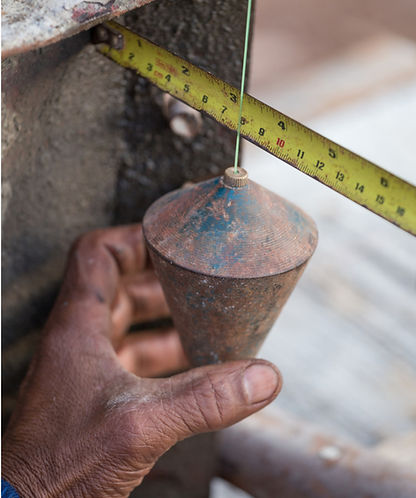 Plumb Line measuring the standard (Vertical)