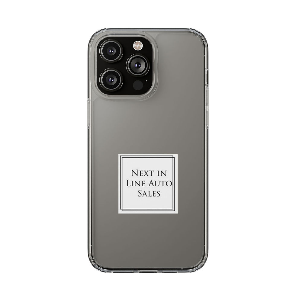 Thumbnail: Clear Phone Case — 'Next In Line Auto Sales' Minimal Logo Clear Case