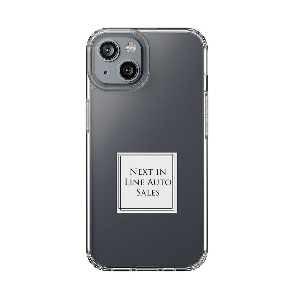 Thumbnail: Clear Phone Case — 'Next In Line Auto Sales' Minimal Logo Clear Case