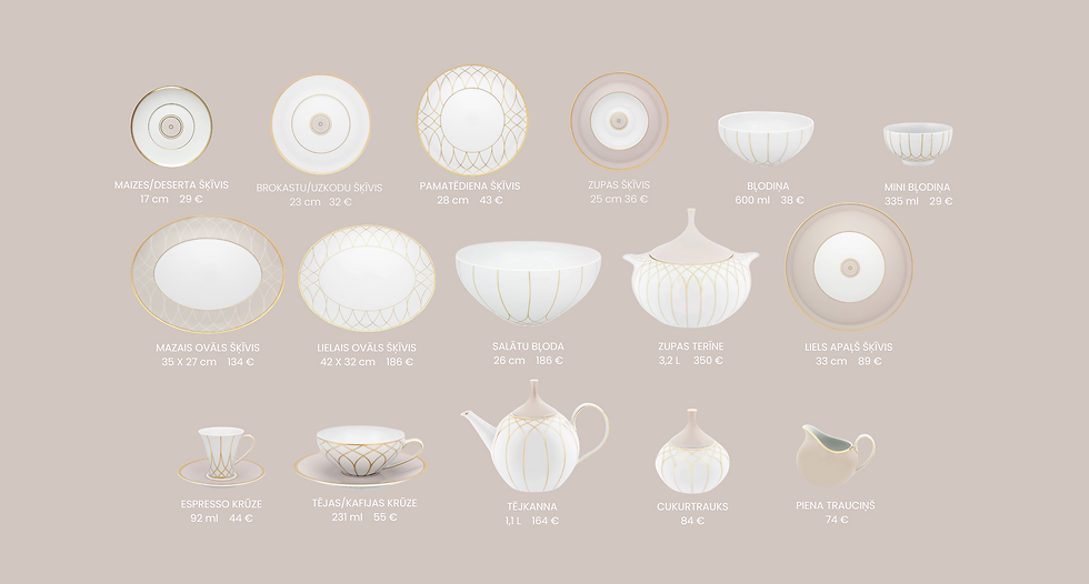 Terrace grezni porcelāna trauki